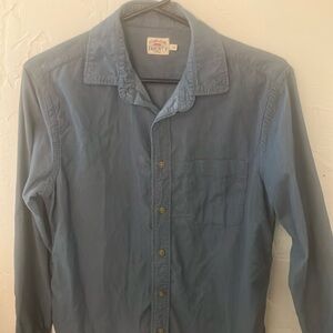 Corduroy Blue Button-Down Shirt for Men